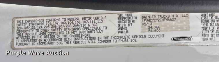 image for item FK1032 2014 Freightliner Business Class M2 flatbed truck