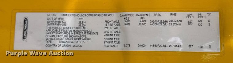 image for item HI9383 2021 Freightliner Cascadia 126 semi truck