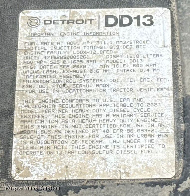 image for item HI9384 2021 Freightliner Cascadia 126 semi truck