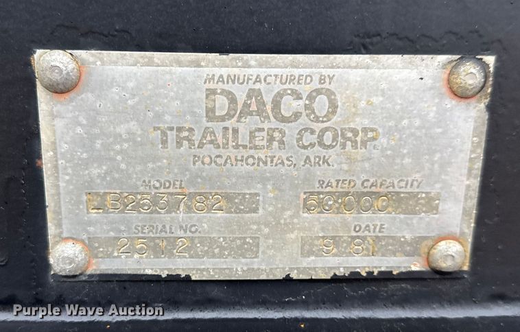 image for item NA9971 1982 Daco LB253782 drop deck trailer