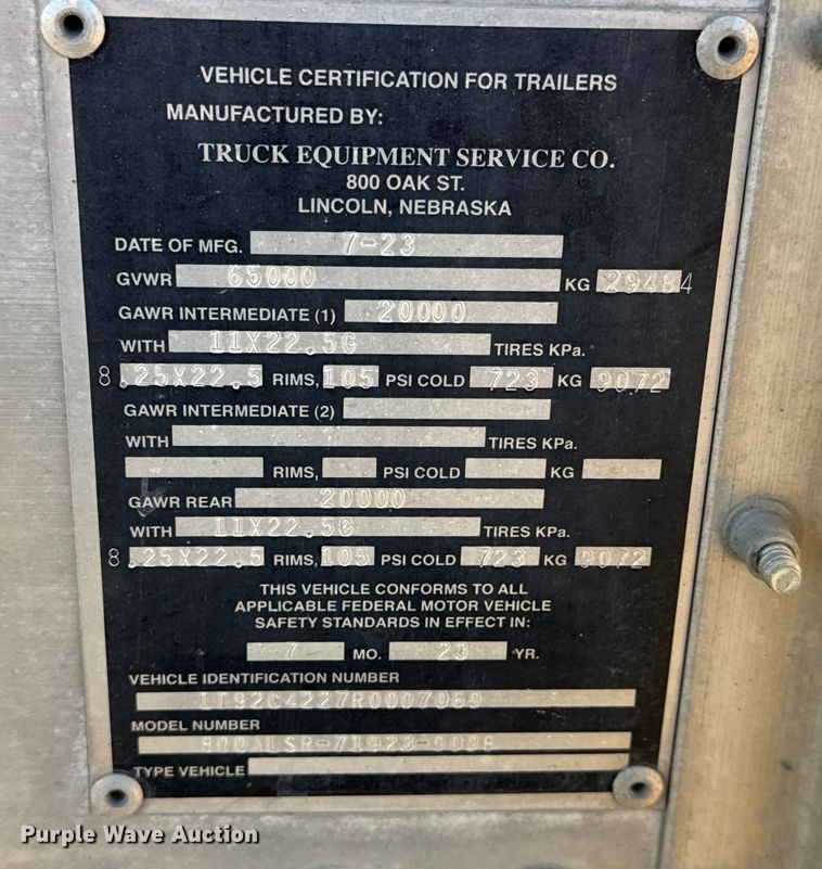 image for item NB9005 2024 Cornhusker 800ALSR-1923-9098 grain trailer