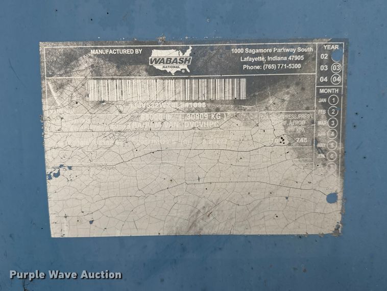 image for item NB9027 2003 Wabash dry van trailer