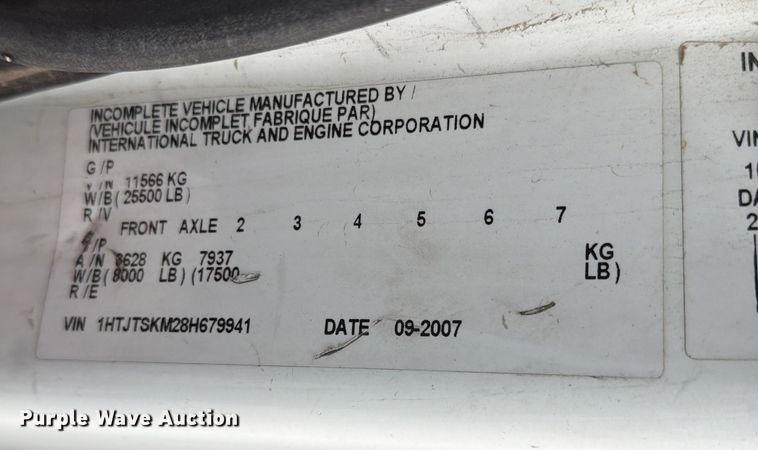 image for item NE9840 2008 International 4300 box truck