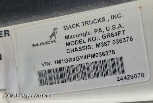 image for item YA0869 2023 Mack GR64FT semi truck