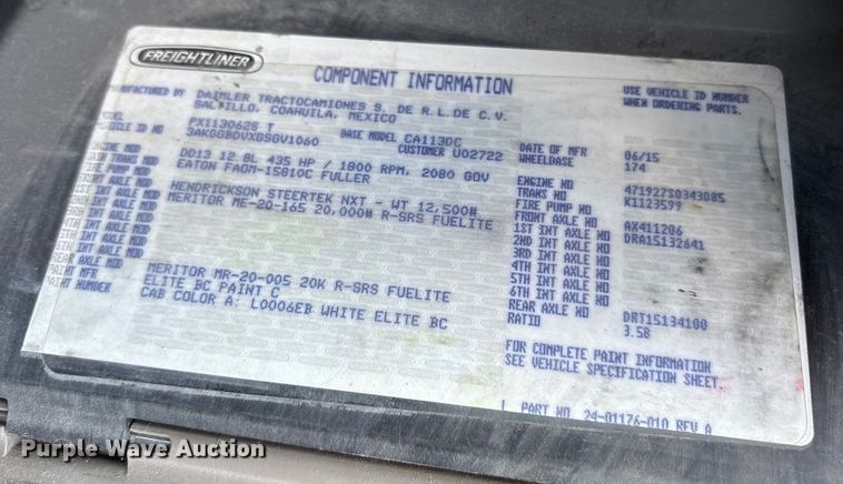 image for item YA0959 2016 Freightliner Cascadia  semi truck