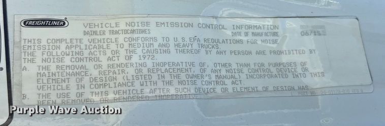 image for item YA0959 2016 Freightliner Cascadia  semi truck