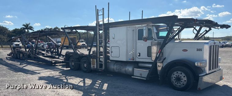 image for item YA1261 2014 Peterbilt 388 car carrier truck with car carrier trailer