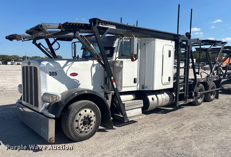image for item YA1261 2014 Peterbilt 388 car carrier truck with car carrier trailer
