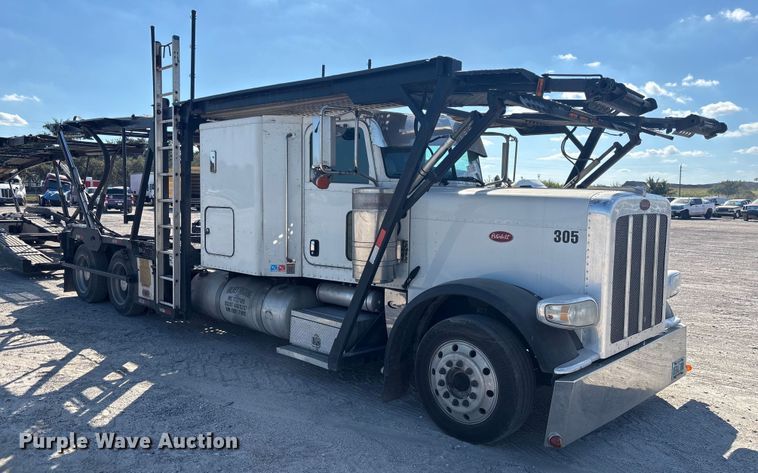 image for item YA1261 2014 Peterbilt 388 car carrier truck with car carrier trailer