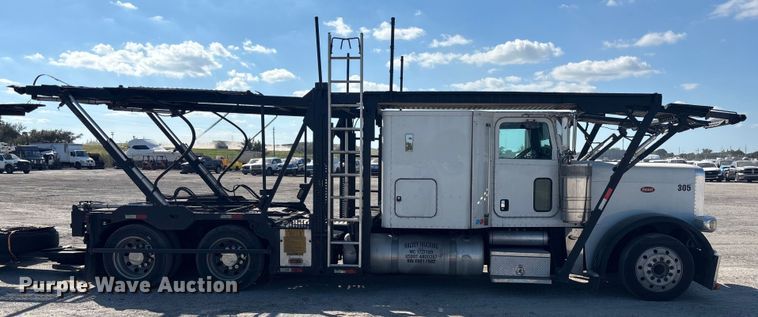 image for item YA1261 2014 Peterbilt 388 car carrier truck with car carrier trailer