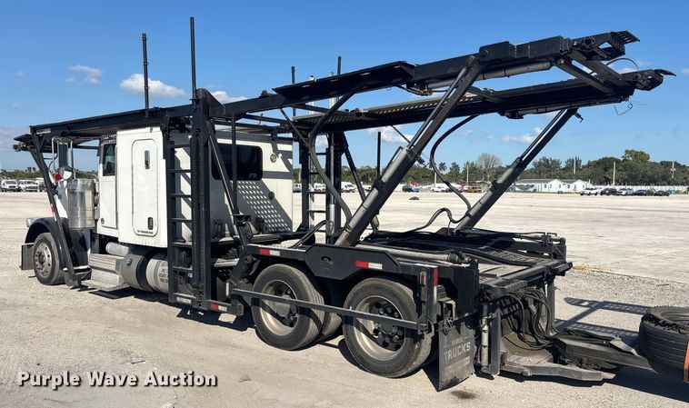 image for item YA1261 2014 Peterbilt 388 car carrier truck with car carrier trailer