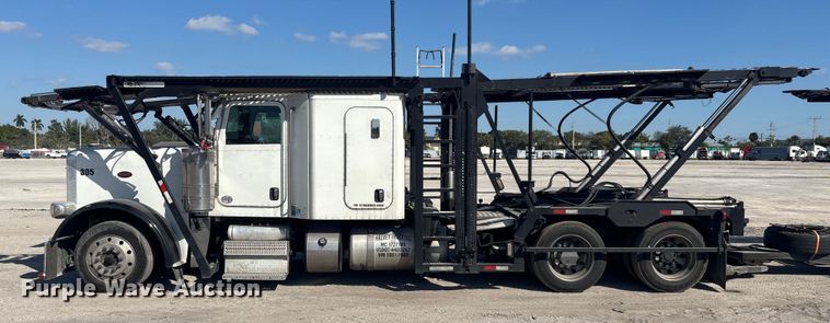 image for item YA1261 2014 Peterbilt 388 car carrier truck with car carrier trailer
