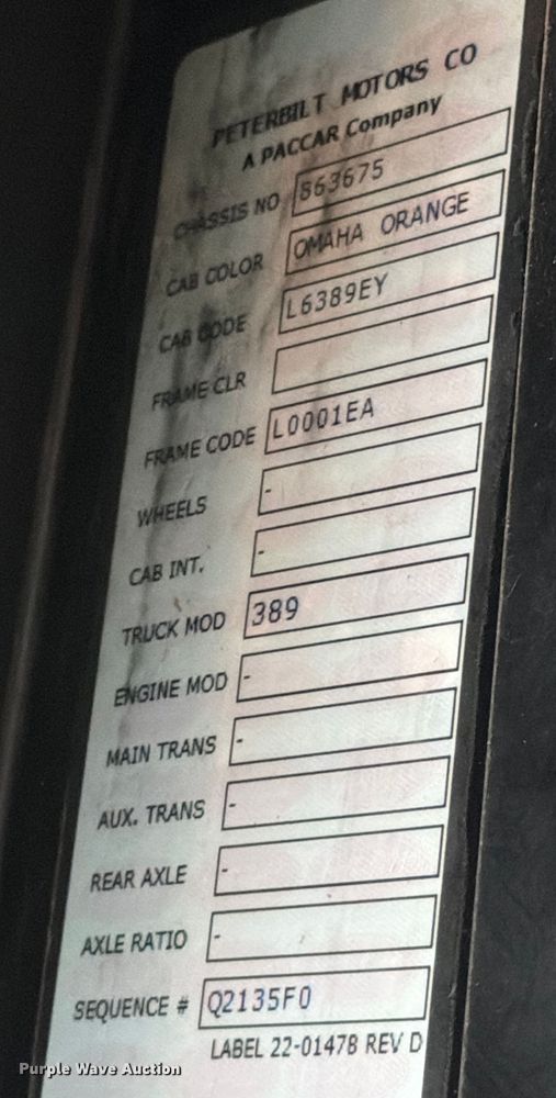 image for item YA1270 2023 Peterbilt  389 semi truck