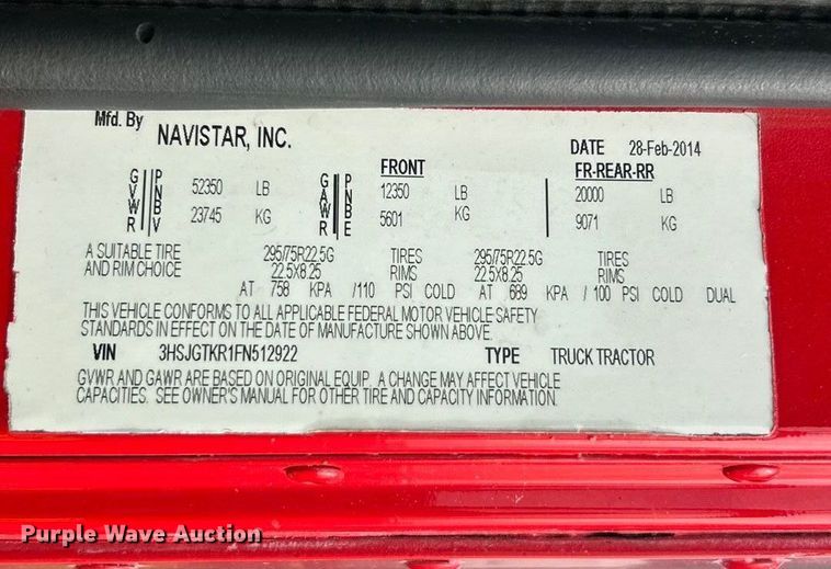 image for item YA1271 2015 Caterpillar CT660S semi truck