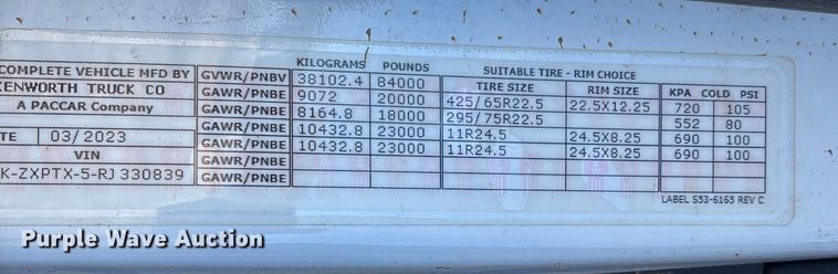 image for item YA1448 2024 Kenworth T880 dump truck