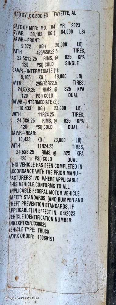 image for item YA1448 2024 Kenworth T880 dump truck