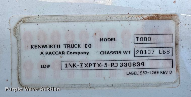 image for item YA1448 2024 Kenworth T880 dump truck
