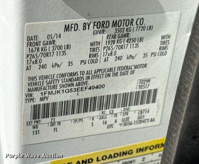 image for item DO2294 2014 Ford Expedition SUV