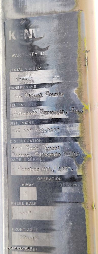 image for item DT0788 1974 Kenworth 923 dump truck