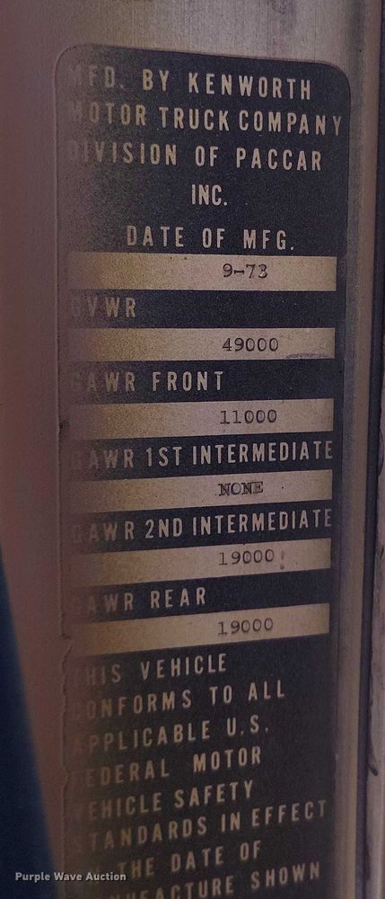 image for item DT0788 1974 Kenworth 923 dump truck