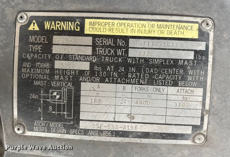 image for item DW7303 Caterpillar GP25K forklift