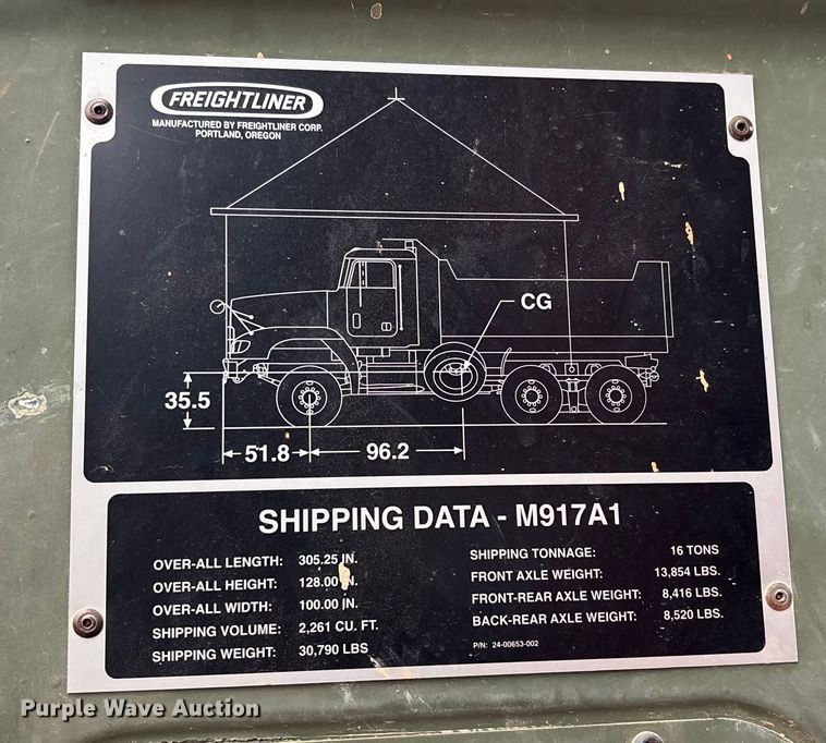 image for item DW7327 1998 Freightliner M917A1 dump truck