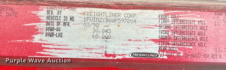 image for item DW7327 1998 Freightliner M917A1 dump truck