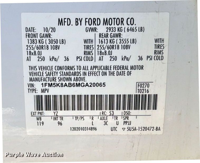 image for item EA2184 2021 Ford Explorer Police Interceptor SUV