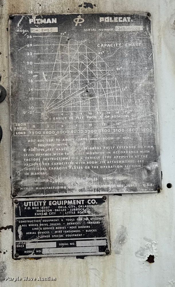 image for item EC4490 1978 Chevrolet C60 digger derrick truck