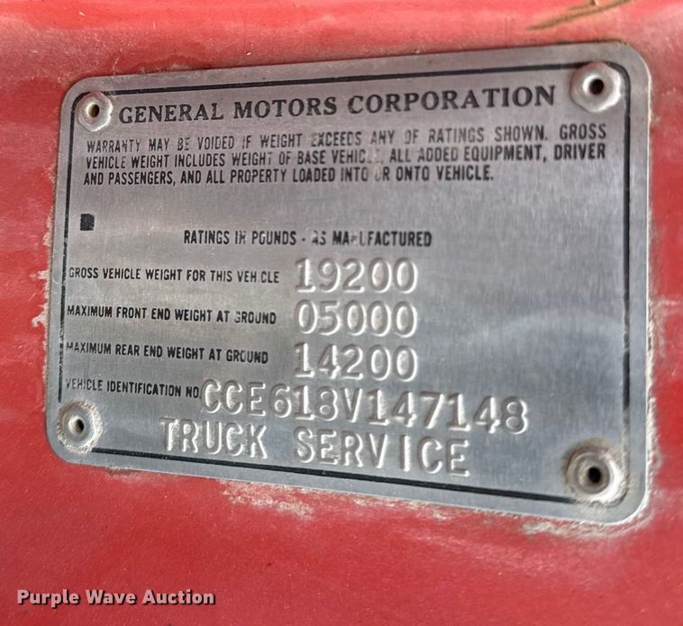 image for item EC4490 1978 Chevrolet C60 digger derrick truck