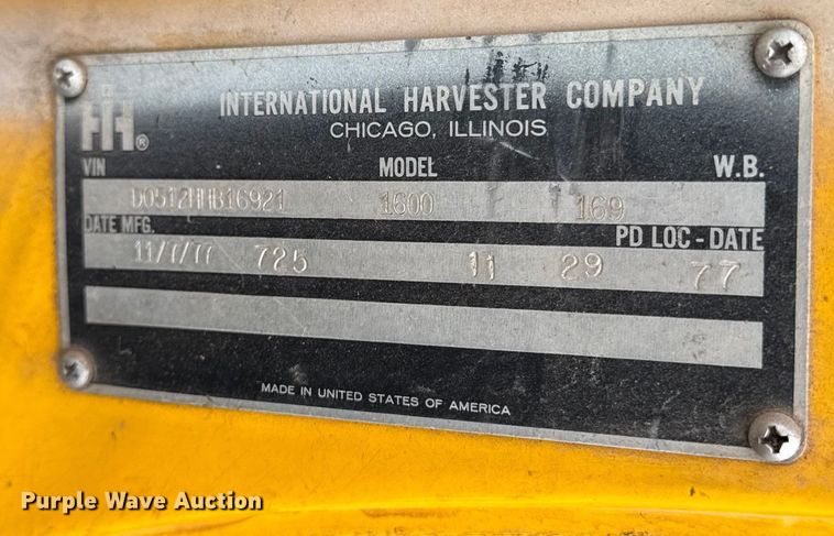 image for item EC4493 1978 International Loadstar 1600 truck cab and chassis