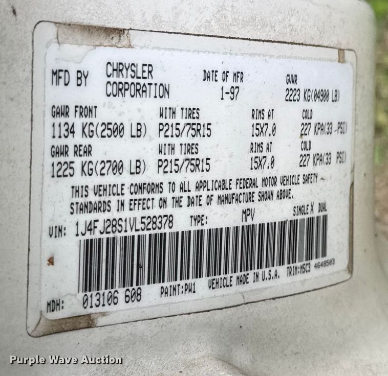 image for item EC4498 1997 Jeep Cherokee SUV