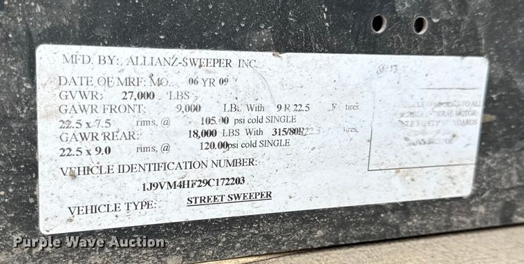 image for item EC4504 2009 Allianz Johnston Sweeper street sweeper truck