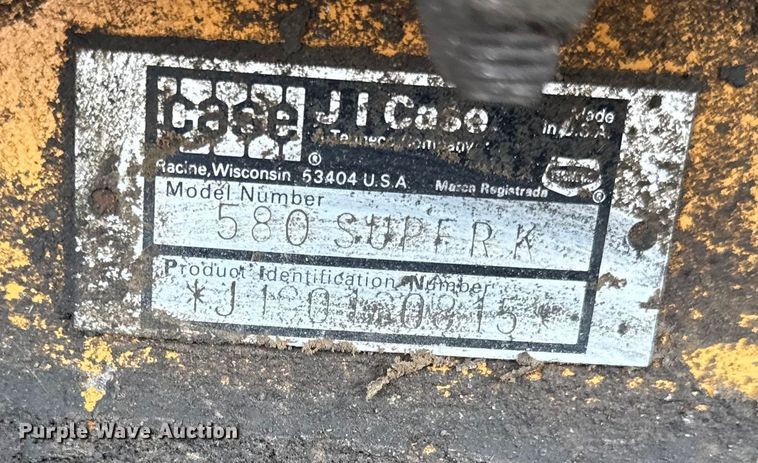image for item EC4506 1991 Case 580 Super K backhoe