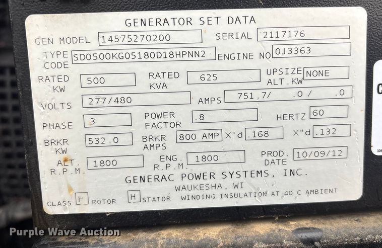 image for item EG8299 Generac 14575270200 generator
