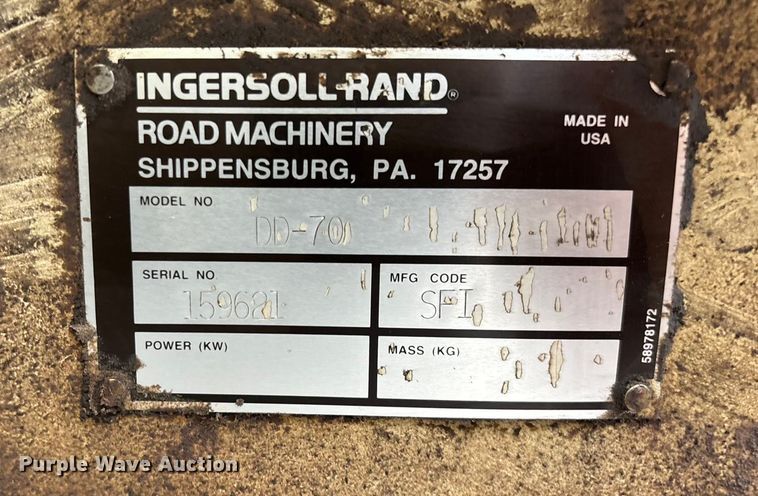 image for item EN5620 1999 Ingersoll Rand DD-70 double drum vibratory roller