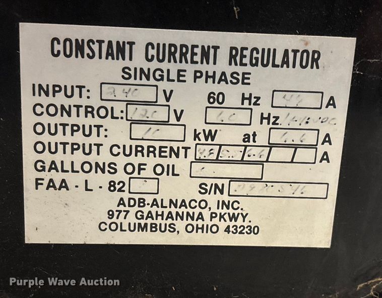 image for item EN5877 (4) airport runway lighting constant current regulators