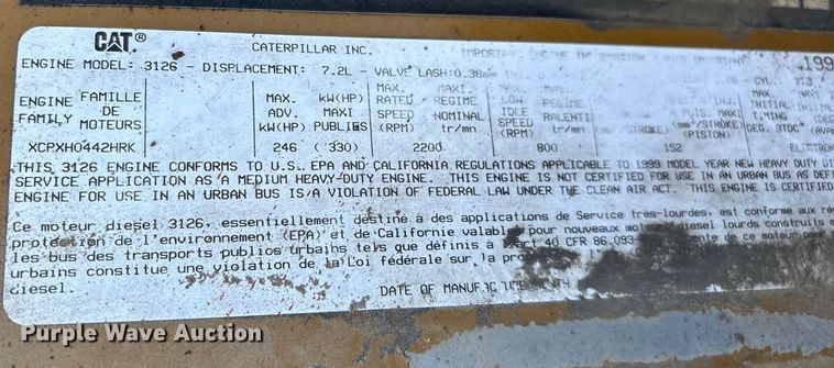 image for item EN5889 1999 Freightliner FL70 bucket truck