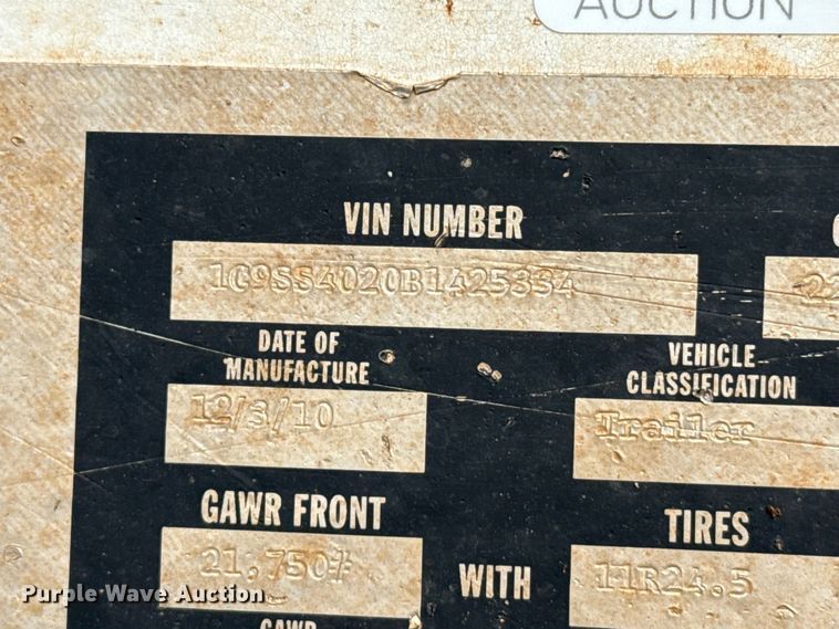 image for item EP2672 2011 Corn Belt Mfg  S4002 bottom dump trailer