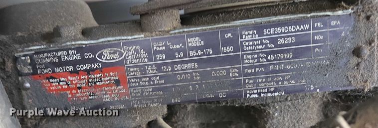 image for item ES2566 1995 Ford F800 box truck