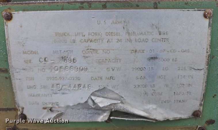 image for item ES2600 1974 Chrysler MLT-6CH telehandler