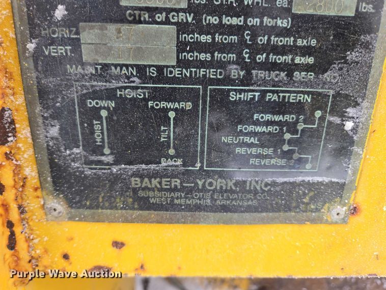 image for item ES2602 Baker-York TY150 forklift