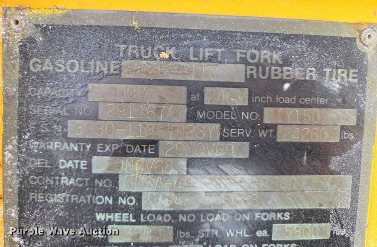 image for item ES2602 Baker-York TY150 forklift