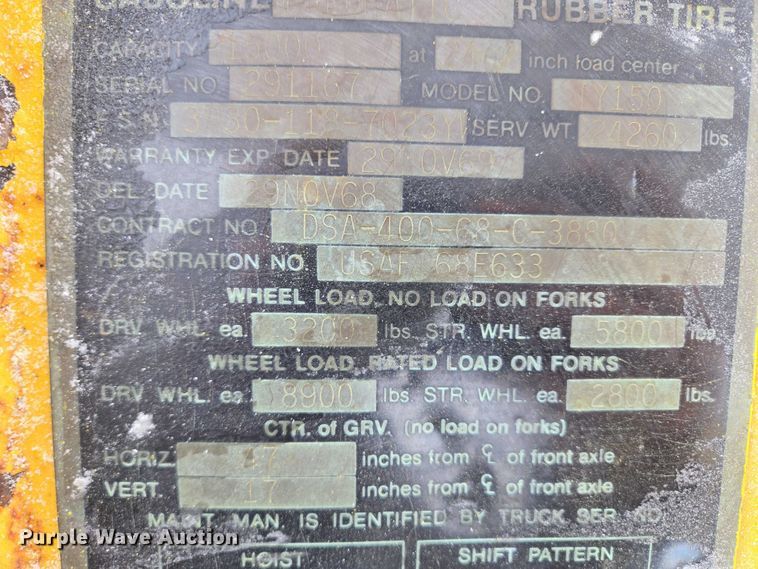 image for item ES2602 Baker-York TY150 forklift