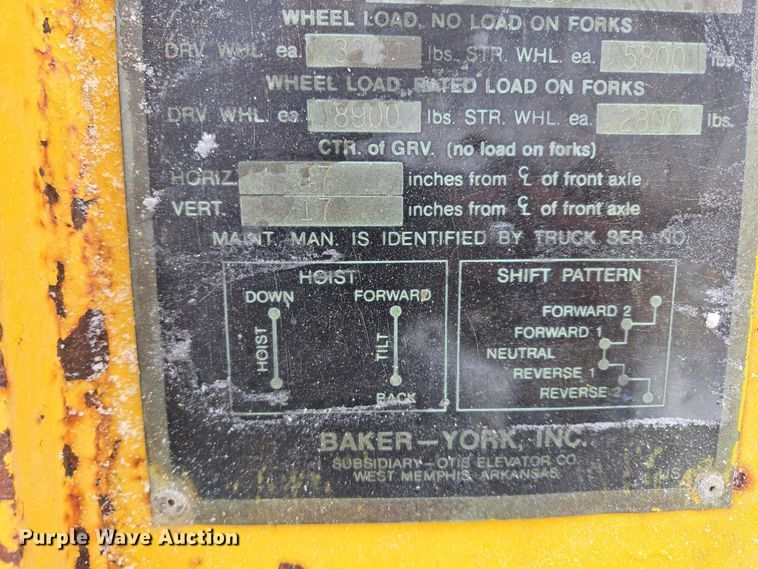 image for item ES2602 Baker-York TY150 forklift