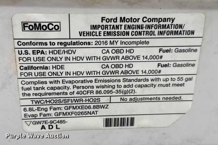 image for item ET4045 2016 Ford E450 shuttle bus