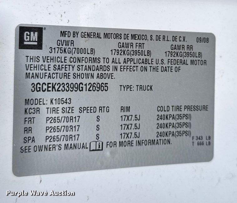 image for item EU6471 2009 Chevrolet Silverado 1500 Crew Cab pickup truck