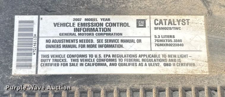 image for item EU6472 2007 Chevrolet Avalanche Crew Cab pickup truck