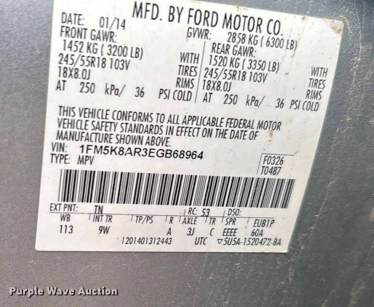 image for item EU6484 2014 Ford Explorer Police Interceptor SUV