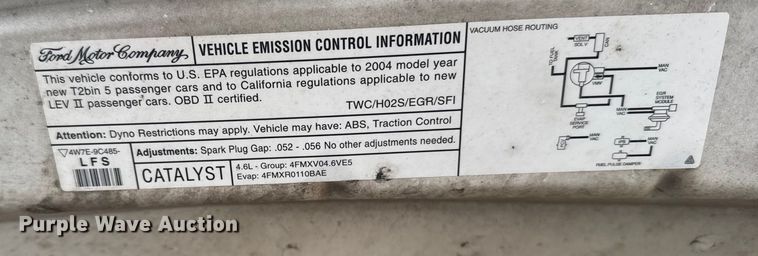 image for item EU6485 2004 Ford Crown Victoria Police Interceptor 